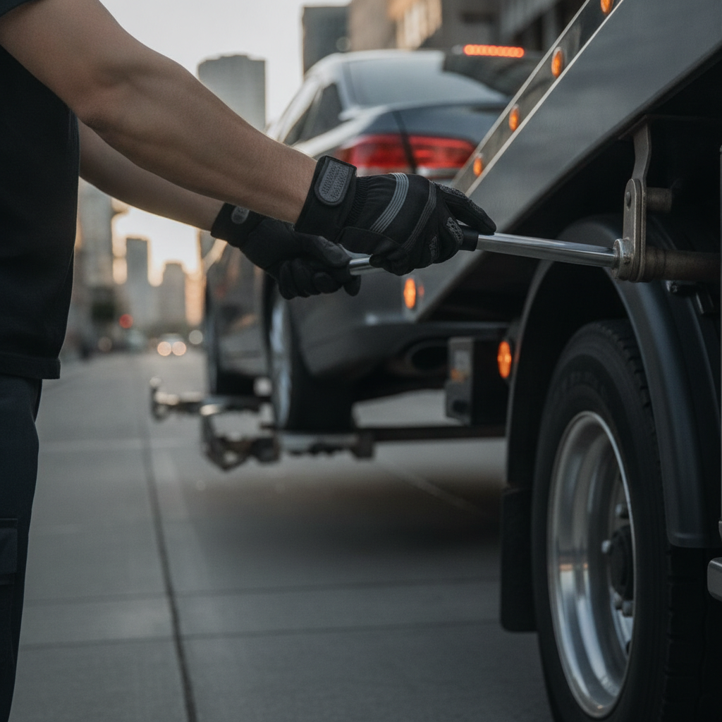 Wheel-Lift Towing no peoples faces just hands